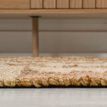 Theo Modern Farmhouse Woven Jute Checkerboard Area Rug